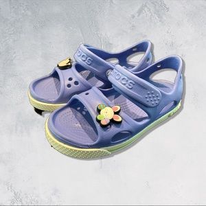 Crocs Crocband Sandals Periwinkle Blue Open Toe Straps Sz C 10 Jibbitz